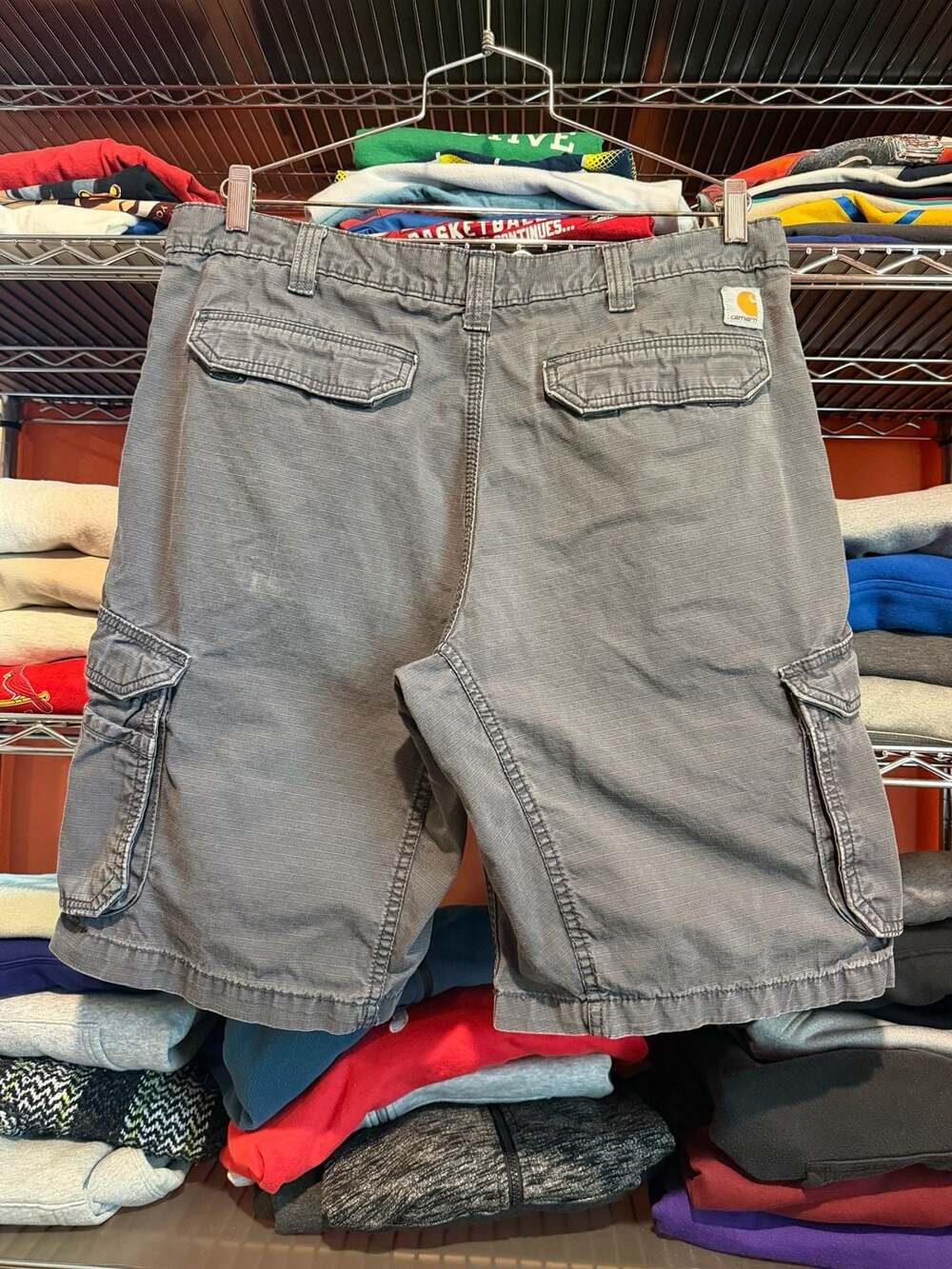 Carhartt Force Relaxed Fit Gray Rip-Stop Cargo Shorts Men's Size 36